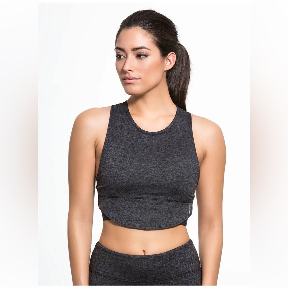 Free People Movement Moss Jersey Halo Crop Bra-Black Fashion Activewear Yoga.XXS